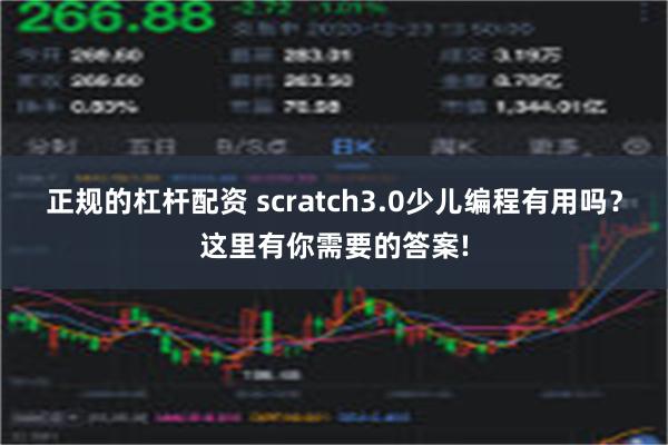 正规的杠杆配资 scratch3.0少儿编程有用吗？这里有你需要的答案!