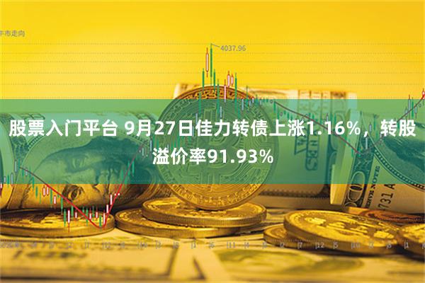 股票入门平台 9月27日佳力转债上涨1.16%，转股溢价率91.93%